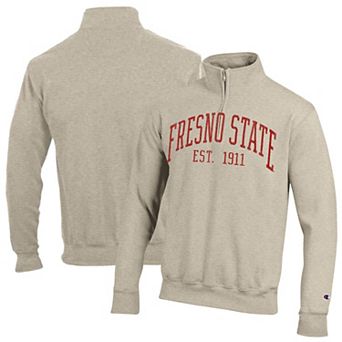 Men's Champion Cream Fresno State Bulldogs Established Date Quarter-Zip Pullover