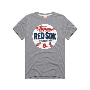 Men's Homage Gray Boston Red Sox MLB x Topps Baseball The Real One Tri-Blend T-Shirt