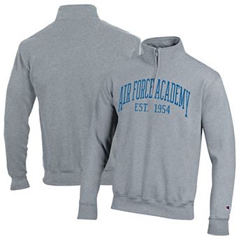 Men's Champion Heather Gray Air Force Falcons Powerblend Quarter-Zip Pullover