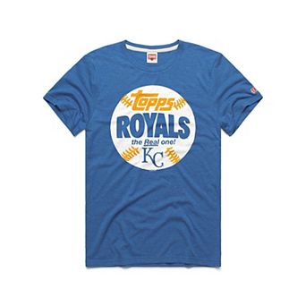 Men's Homage Royal Kansas City Royals MLB x Topps Baseball The Real One Tri-Blend T-Shirt