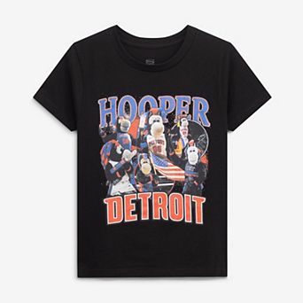 Youth Stadium Essentials Black Detroit Pistons Mascot Crossroads T-Shirt