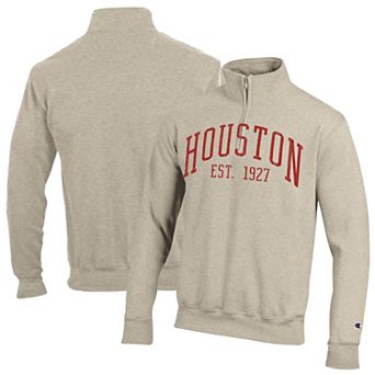 Men's Champion Cream Houston Cougars Established Date Quarter-Zip Pullover