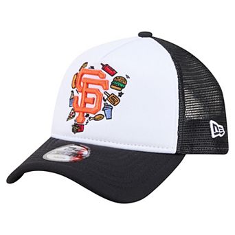 Youth New Era White/Black San Francisco Giants Food A-Frame 9FORTY Trucker Adjustable Hat