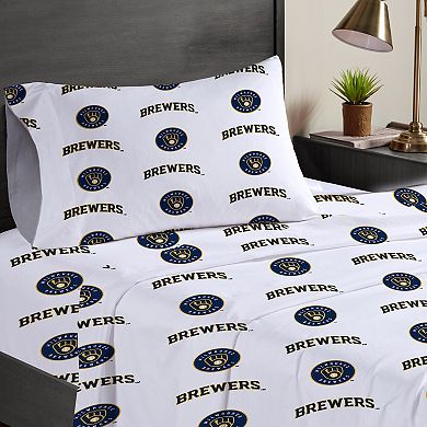Pegasus Milwaukee Brewers Three-Piece Twin Sheet Set