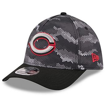 Men's New Era Black Cincinnati Reds Camo 39THIRTY A-Frame Flex Hat