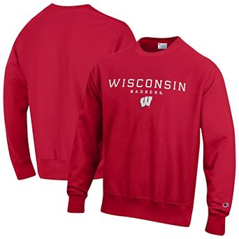 Men's Champion Red Wisconsin Badgers Relentless Reverse Weave Sweatshirt