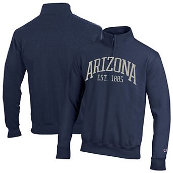Men's Champion Navy Arizona Wildcats Powerblend Quarter-Zip Pullover