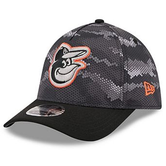 Men's New Era Black Baltimore Orioles Camo 39THIRTY A-Frame Flex Hat