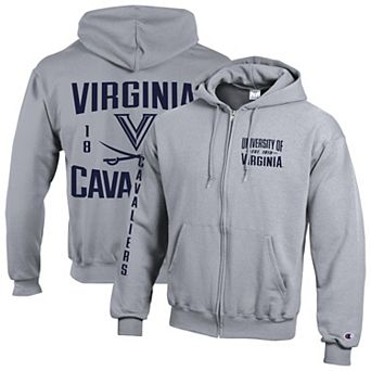 Men's Champion Gray Virginia Cavaliers Varsity Powerblend Full-Zip Fleece Hoodie