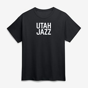 Men's Logo Athletic Black Utah Jazz Wordmark T-Shirt