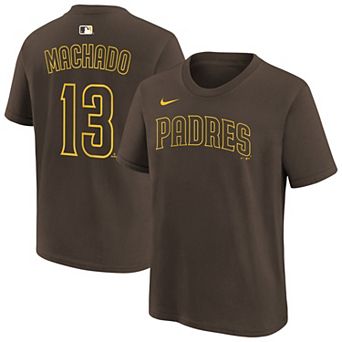 Youth Nike Manny Machado Brown San Diego Padres Name & Number T-Shirt