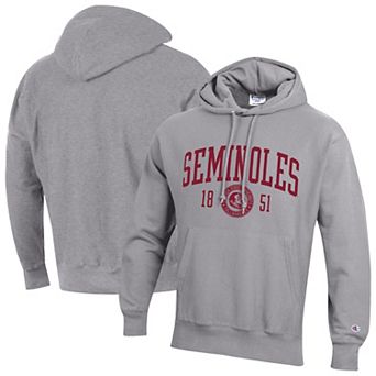 Men's Champion Heather Gray Florida State Seminoles Established Reverse Weave Hoodie