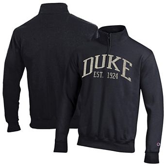 Men's Champion Black Duke Blue Devils Powerblend Quarter-Zip Pullover