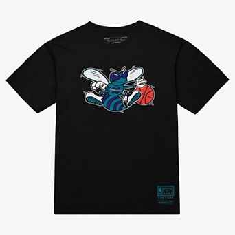 Unisex Mitchell & Ness Black Charlotte Hornets Hardwood Classics Arch T-Shirt