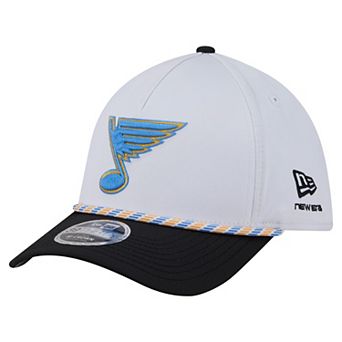 Men's New Era White/Black St. Louis Blues 39THIRTY Two-Tone Featherweight M-Crown Flex Hat