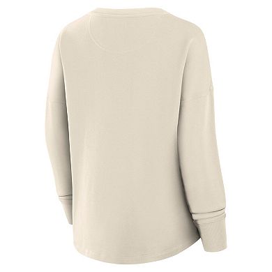 Women's Fanatics Cream Pittsburgh Penguins Oversized Slice Pullover Sweatshirt