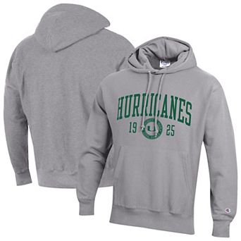 Men's Champion Gray Miami Hurricanes Established Reverse Weave Hoodie