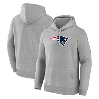 Men's Logo Athletic Heather Gray New England Patriots Primary Logo Hoodie