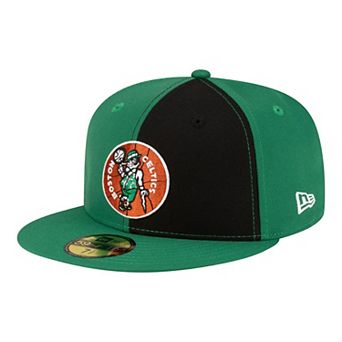 Men's New Era Black/Kelly Green Boston Celtics 80s Throwback Pinwheel 59FIFTY Fitted Hat