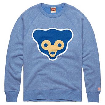 Men's Homage Light Blue Chicago Cubs Cooperstown Collection Raglan Tri-Blend Sweatshirt