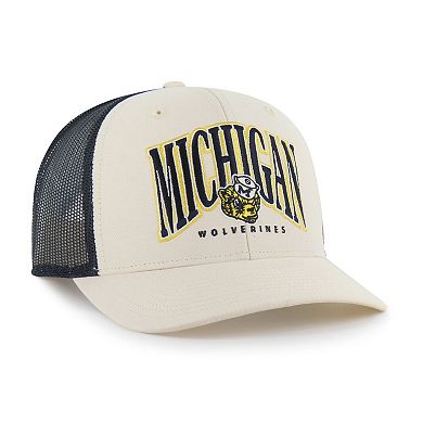 Men's '47 Natural Michigan Wolverines Drawbridge Trucker Adjustable Hat