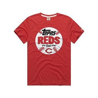 Men's Homage Red Cincinnati Reds MLB x Topps Baseball The Real One Tri-Blend T-Shirt