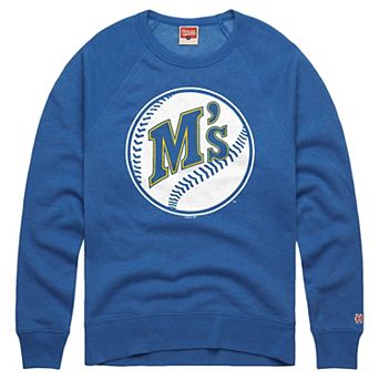 Men's Homage Royal Seattle Mariners Cooperstown Collection Raglan Tri-Blend Sweatshirt