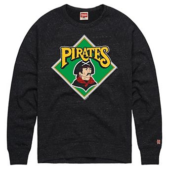Men's Homage Charcoal Pittsburgh Pirates Cooperstown Collection Raglan Tri-Blend Sweatshirt