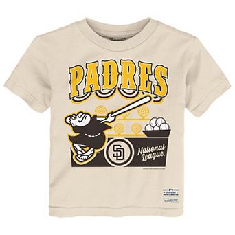 Toddler Mitchell & Ness Cream San Diego Padres Step Back Up T-Shirt