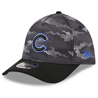 Men's New Era Black Chicago Cubs Camo 39THIRTY A-Frame Flex Hat