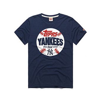Men's Homage Navy New York Yankees MLB x Topps Baseball The Real One Tri-Blend T-Shirt