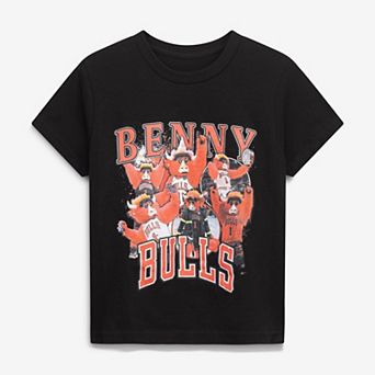 Youth Stadium Essentials Black Chicago Bulls Mascot Crossroads T-Shirt