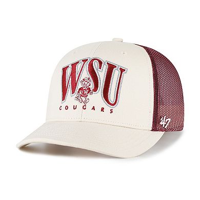 Men's '47 Natural Washington State Cougars Drawbridge Trucker Adjustable Hat
