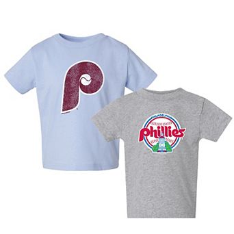 Toddler Soft as a Grape Heather Gray/Heather Gray Philadelphia Phillies Cooperstown Collection Two-Pack T-Shirt Set