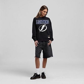 Women's Mitchell & Ness Black Tampa Bay Lightning Core Oversized Sweatshirt