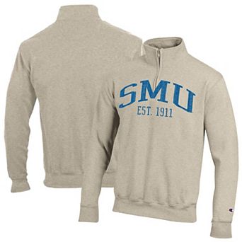 Men's Champion Cream SMU Mustangs Established Date Quarter-Zip Pullover