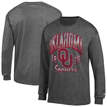 Men's Champion Heather Charcoal Oklahoma Sooners Bold Long-Sleeve T-Shirt