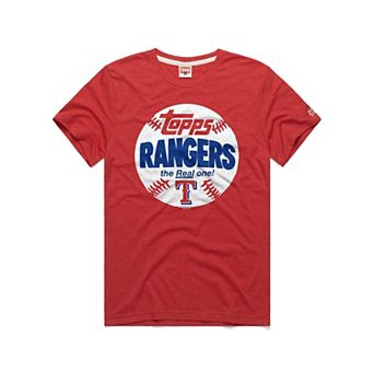 Men's Homage Red Texas Rangers MLB x Topps Baseball The Real One Tri-Blend T-Shirt