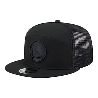 Men's New Era Black Golden State Warriors Block Split Panel 9FIFTY Snapback Hat
