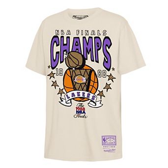 Youth Mitchell & Ness Natural Los Angeles Lakers 1988 NBA Finals Champions Hardwood Classics History T-Shirt