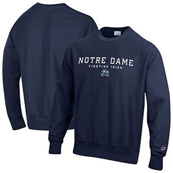 Men's Champion Navy Notre Dame Fighting Irish Relentless Reverse Weave Sweatshirt