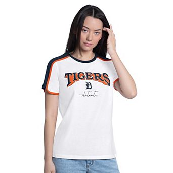 Women's G-III 4Her by Carl Banks White Detroit Tigers First Lane Fashion T-Shirt