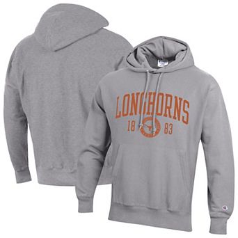 Men's Champion Heather Gray Texas Longhorns Established Reverse Weave Hoodie