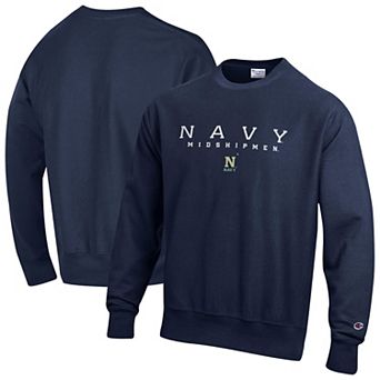 Men's Champion Navy Navy Midshipmen Relentless Reverse Weave Sweatshirt