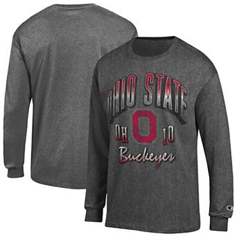 Men's Champion Heather Charcoal Ohio State Buckeyes Bold Long-Sleeve T-Shirt