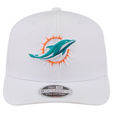 Men's New Era White Miami Dolphins Name Plate 9SEVENTY Adjustable Hat