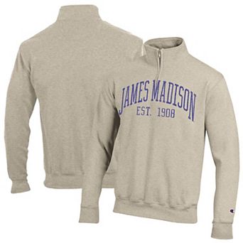 Men's Champion Cream James Madison Dukes Established Date Quarter-Zip Pullover