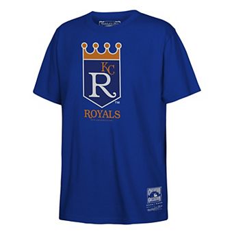 Youth Mitchell & Ness Royal Kansas City Royals Retro Logo T-Shirt