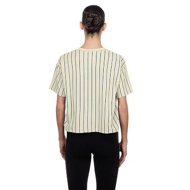 Women's New Era Cream Los Angeles Dodgers Throwback Boxy T-Shirt