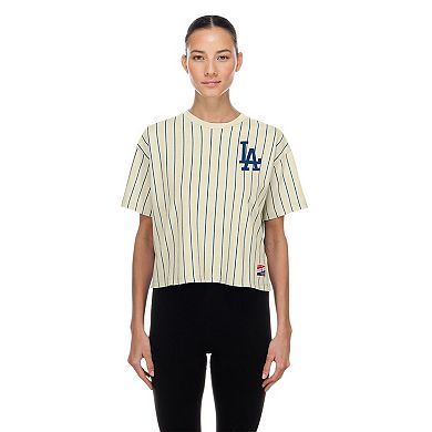 Women's New Era Cream Los Angeles Dodgers Throwback Boxy T-Shirt